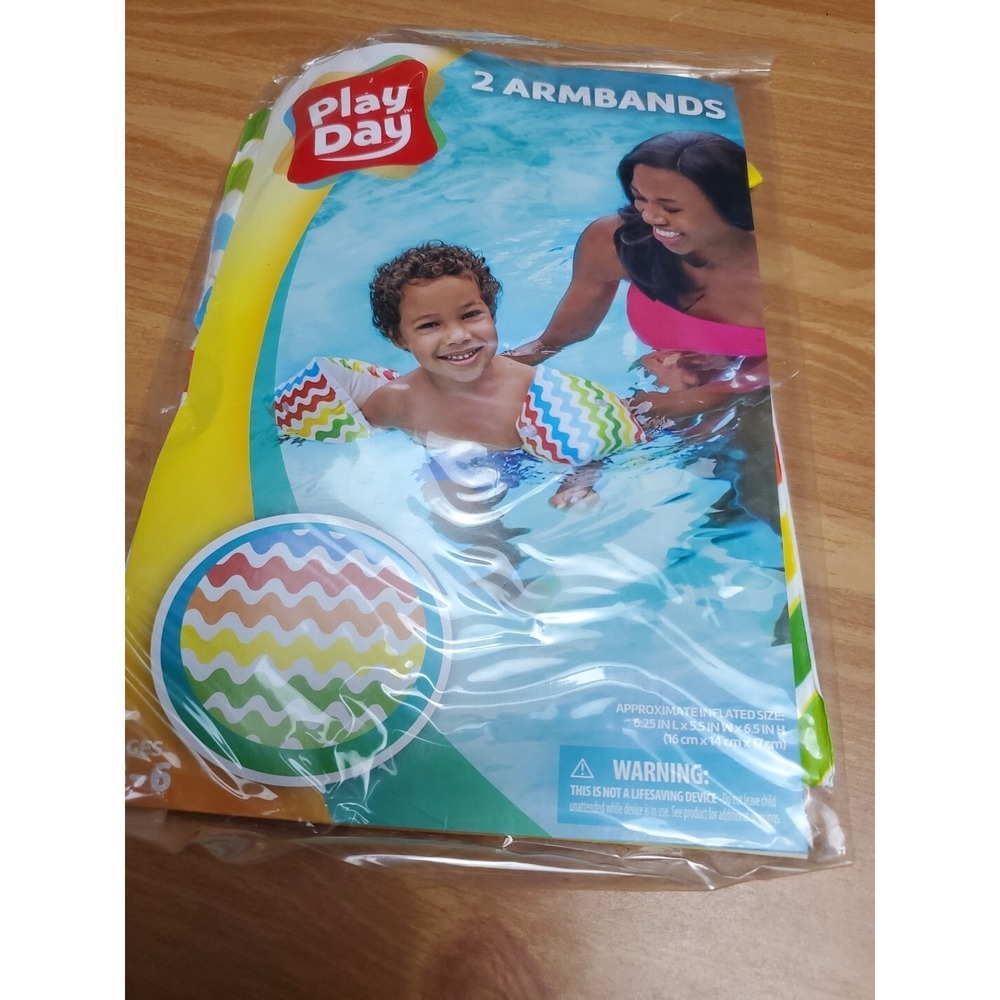 New Package Of 2 Kids Pool Floats Armbands by Play Day - Ages 3-6